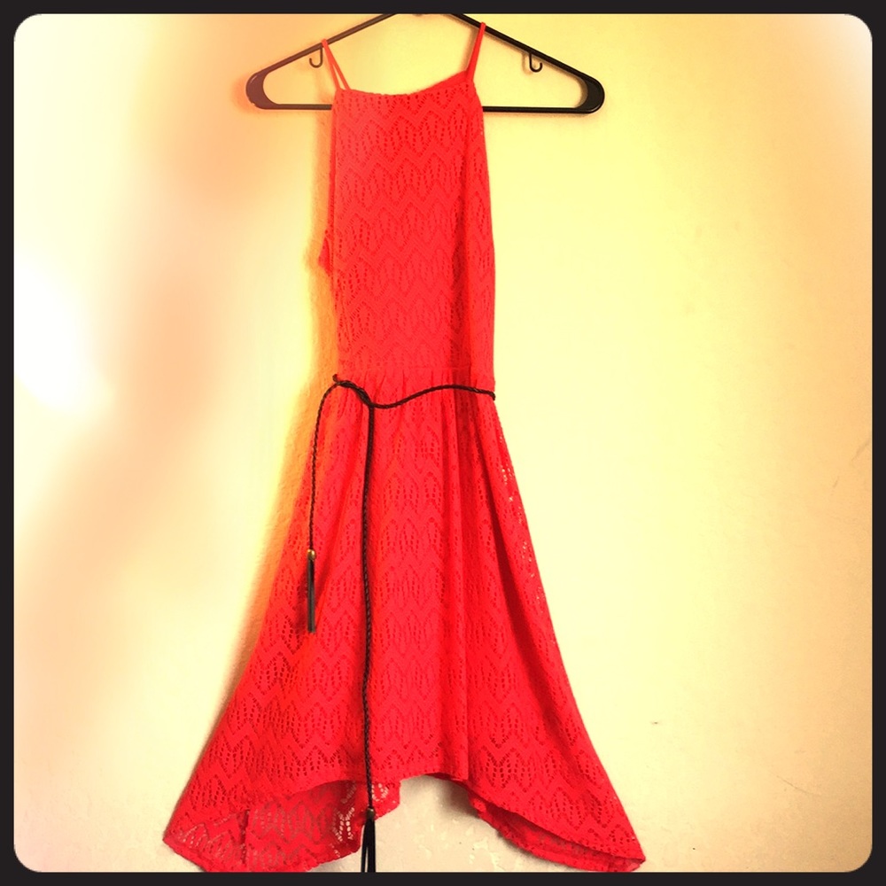 NEW Cute and Fun Red Dress with Black Tassle Wrap